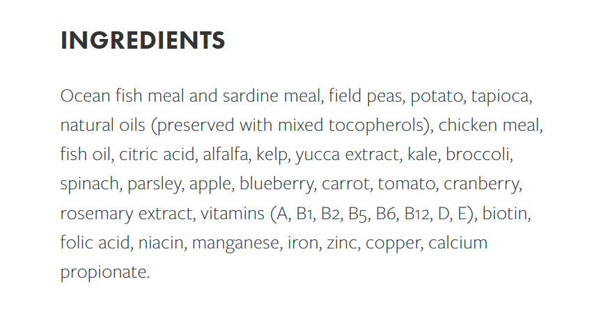 Ocean Fish with Sardines Grain Free Adult Dry Food