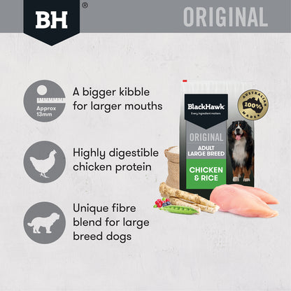 Chicken & Rice Dry Dog Food – Large Breed Adult