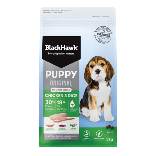 Chicken & Rice Dry Dog Food – Medium Breed Puppy