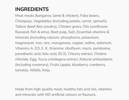 Grain Free Kangaroo & Lamb for Adult Dogs