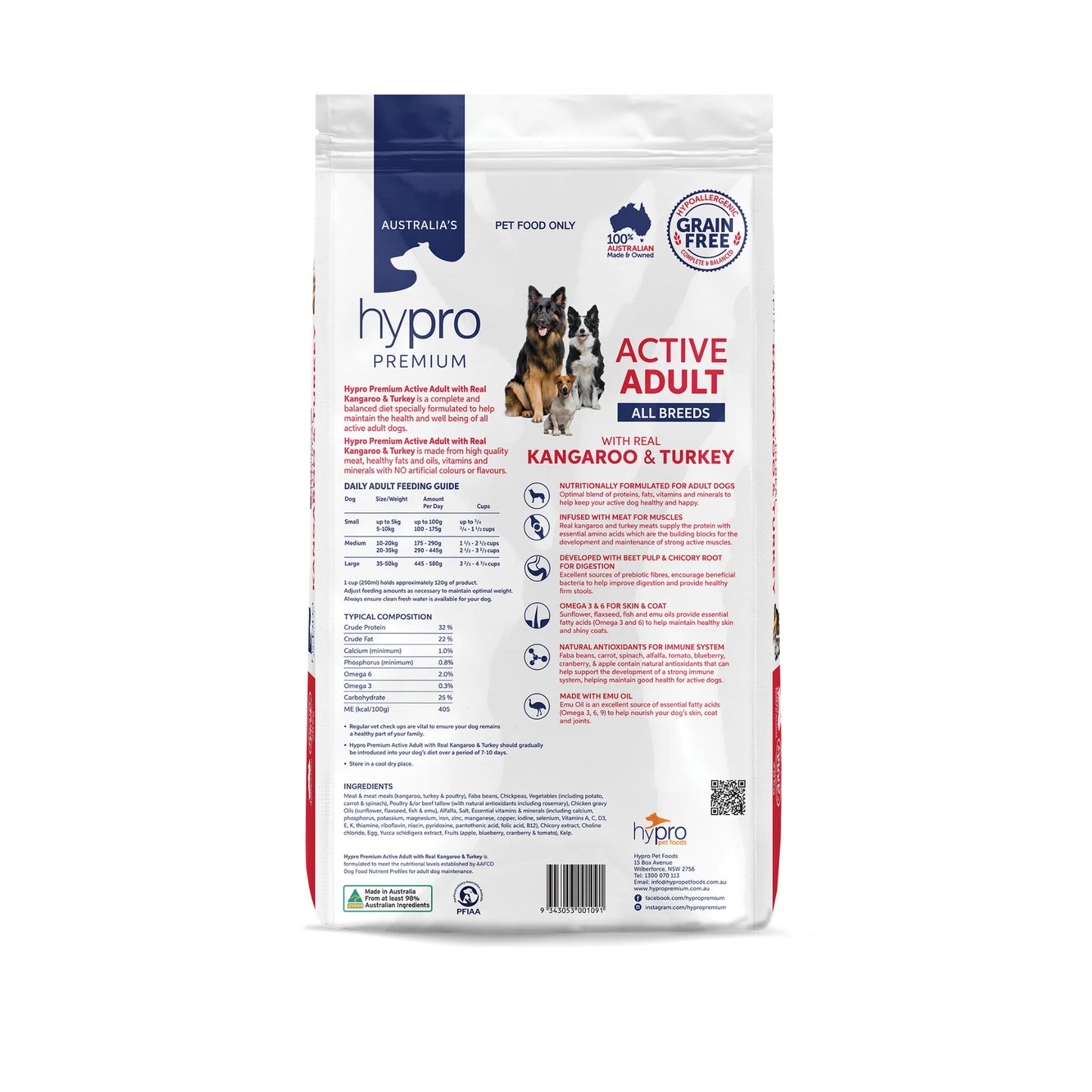 Grain Free Kangaroo & Turkey Dry Dog Food – Active Adult
