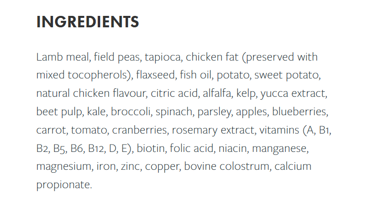 Grain Free Lamb Dry Puppy Food