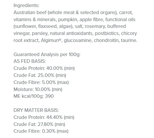 SPD Beef and Carrot Air Dried Food