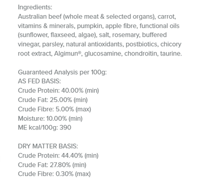 SPD Beef and Carrot Air Dried Food
