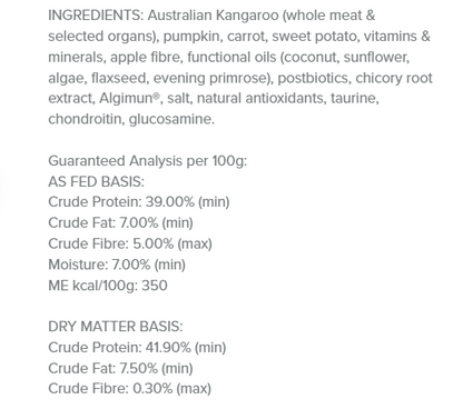 SPD Kangaroo and Pumpkin Air Dried Food