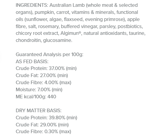 SPD Lamb and Rosemary Air Dried Food