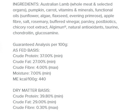 SPD Lamb and Rosemary Air Dried Food
