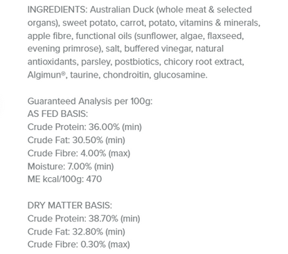SPD Duck and Sweet Potato Air Dried Food